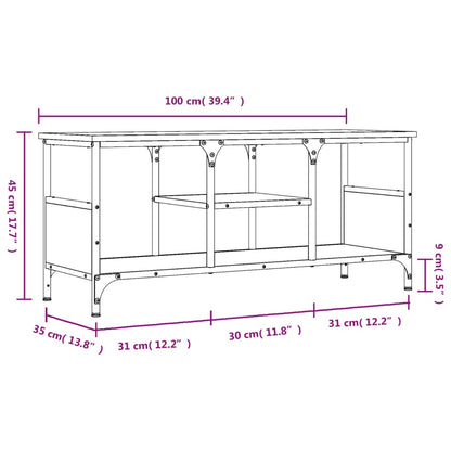 Tv-Meubel 100X33X45 Cm Bewerkt Hout En Ijzer Kleur 100 x 35 x 45 cm Sonoma eiken