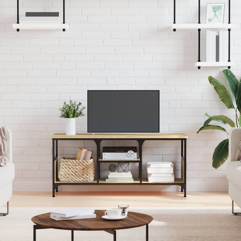 Tv-Meubel 100X33X45 Cm Bewerkt Hout En Ijzer Kleur 100 x 35 x 45 cm Sonoma eiken
