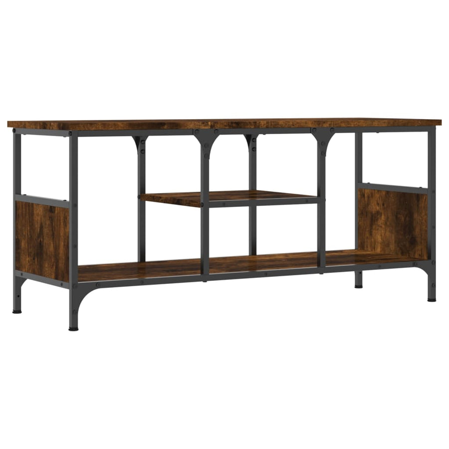 Tv-Meubel Bewerkt Hout En Ijzer Kleur 100 x 35 x 45 cm Gerookt eiken