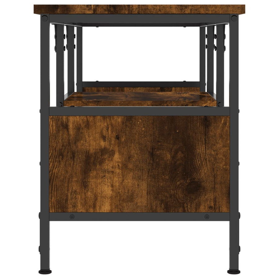 Tv-Meubel Bewerkt Hout En Ijzer Kleur 100 x 35 x 45 cm Gerookt eiken