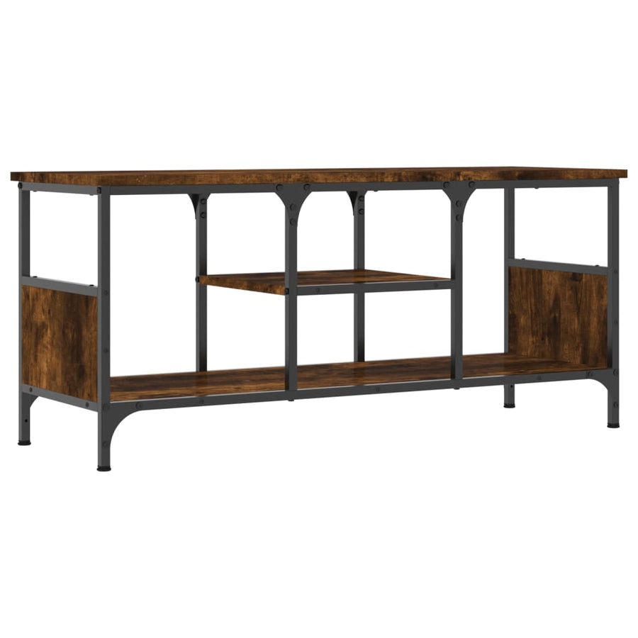 Tv-Meubel Bewerkt Hout En Ijzer Kleur 100 x 35 x 45 cm Gerookt eiken