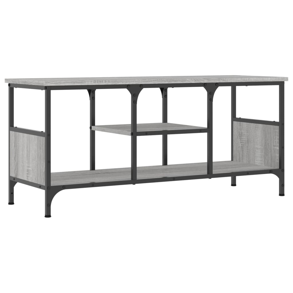 Tv-Meubel Bewerkt Hout En Ijzer Eiken 100 x 35 x 45 cm Grijs sonoma