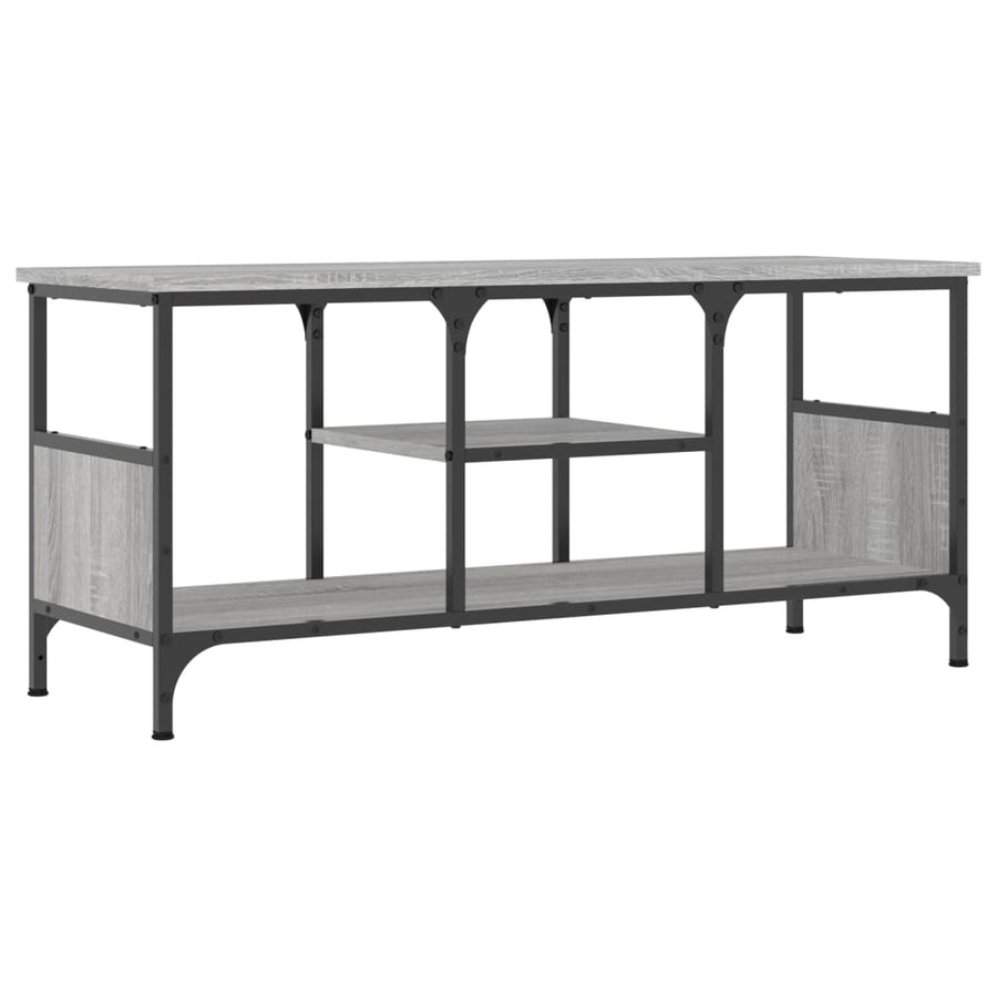 Tv-Meubel Bewerkt Hout En Ijzer Eiken 100 x 35 x 45 cm Grijs sonoma