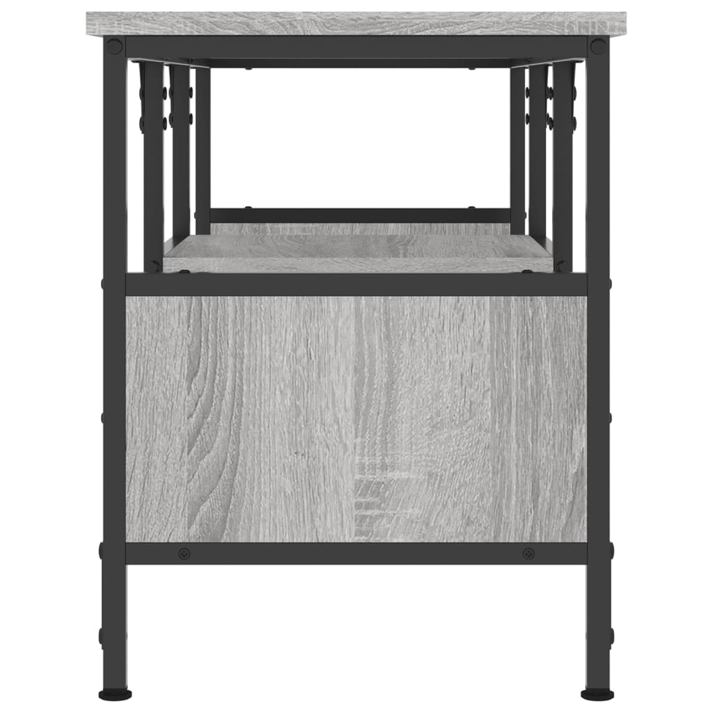 Tv-Meubel Bewerkt Hout En Ijzer Eiken 100 x 35 x 45 cm Grijs sonoma