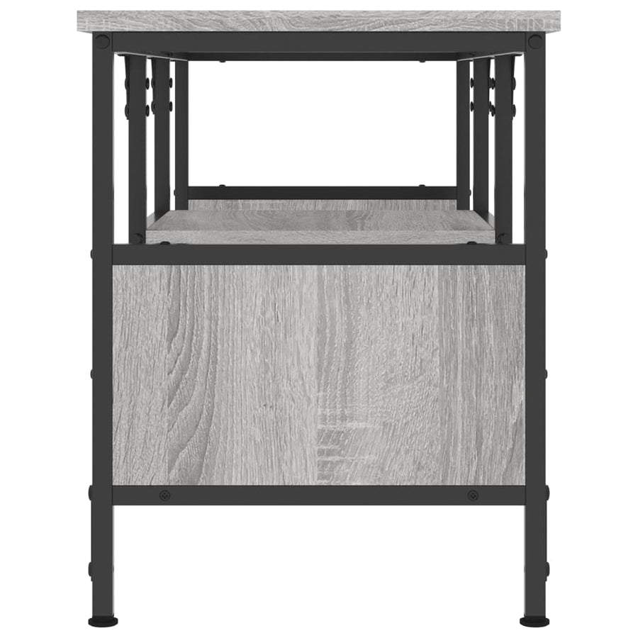 Tv-Meubel Bewerkt Hout En Ijzer Eiken 100 x 35 x 45 cm Grijs sonoma
