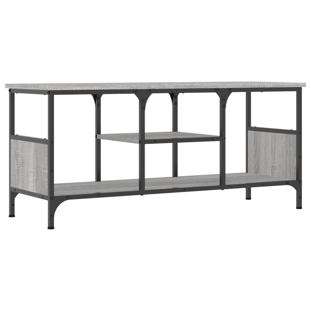 Tv-Meubel Bewerkt Hout En Ijzer Eiken 100 x 35 x 45 cm Grijs sonoma