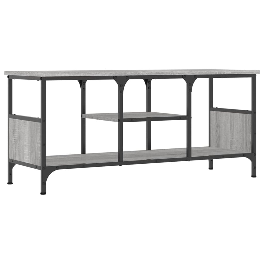 Tv-Meubel Bewerkt Hout En Ijzer Eiken 100 x 35 x 45 cm Grijs sonoma