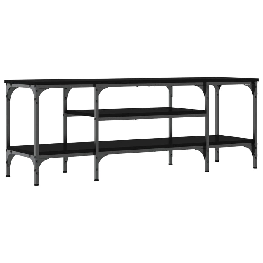 Tv-Meubel Bewerkt Hout En Ijzer 121 x 35 x 45 cm Zwart