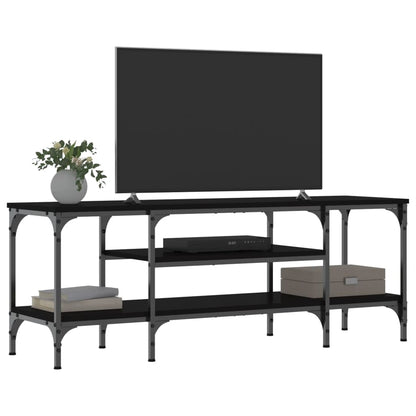Tv-Meubel Bewerkt Hout En Ijzer 121 x 35 x 45 cm Zwart