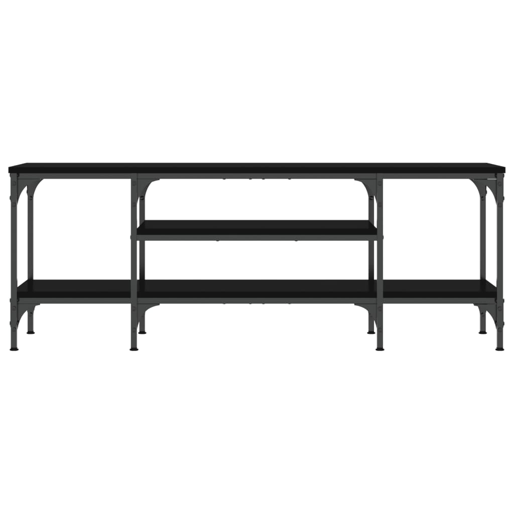 Tv-Meubel Bewerkt Hout En Ijzer 121 x 35 x 45 cm Zwart