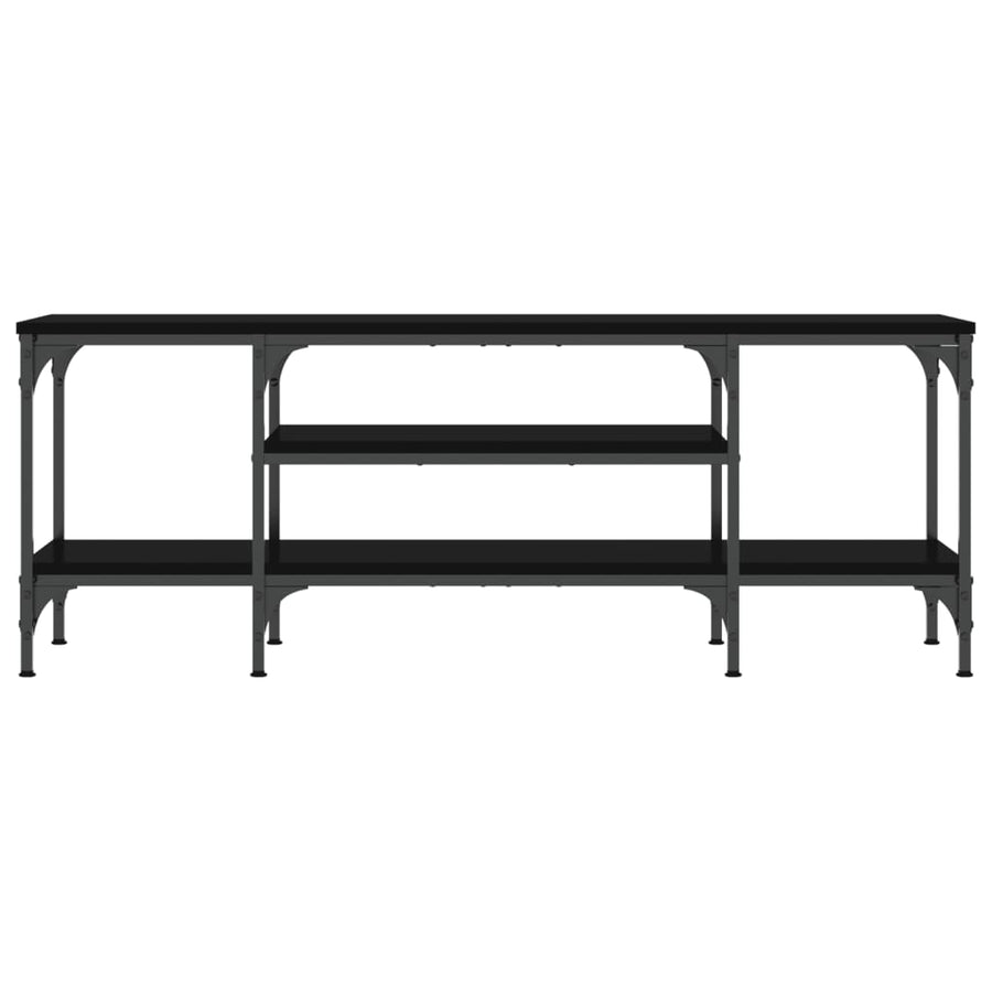 Tv-Meubel Bewerkt Hout En Ijzer 121 x 35 x 45 cm Zwart