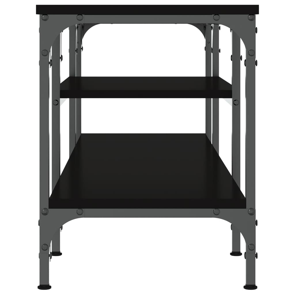 Tv-Meubel Bewerkt Hout En Ijzer 121 x 35 x 45 cm Zwart