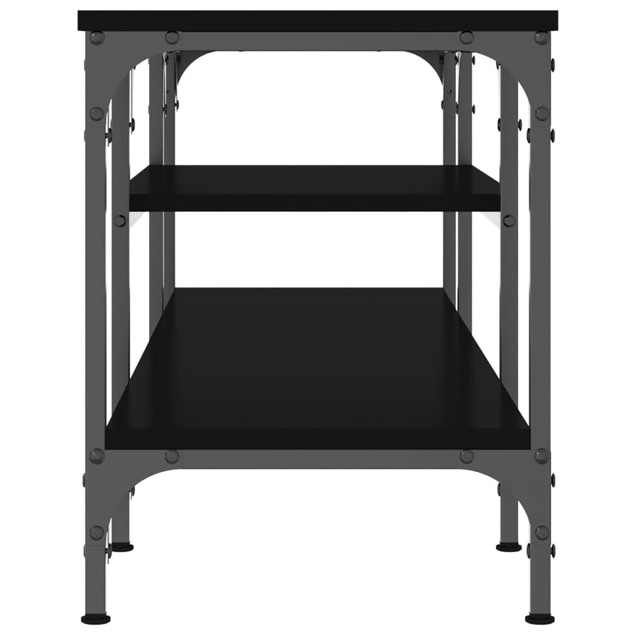 Tv-Meubel Bewerkt Hout En Ijzer 121 x 35 x 45 cm Zwart