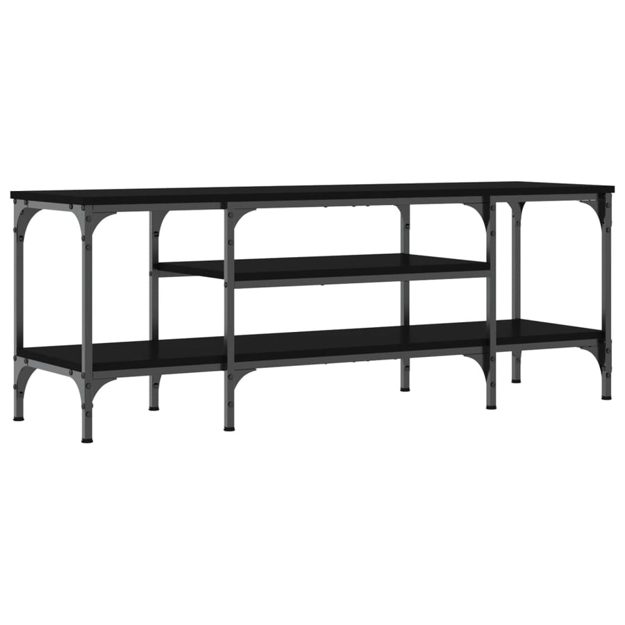 Tv-Meubel Bewerkt Hout En Ijzer 121 x 35 x 45 cm Zwart