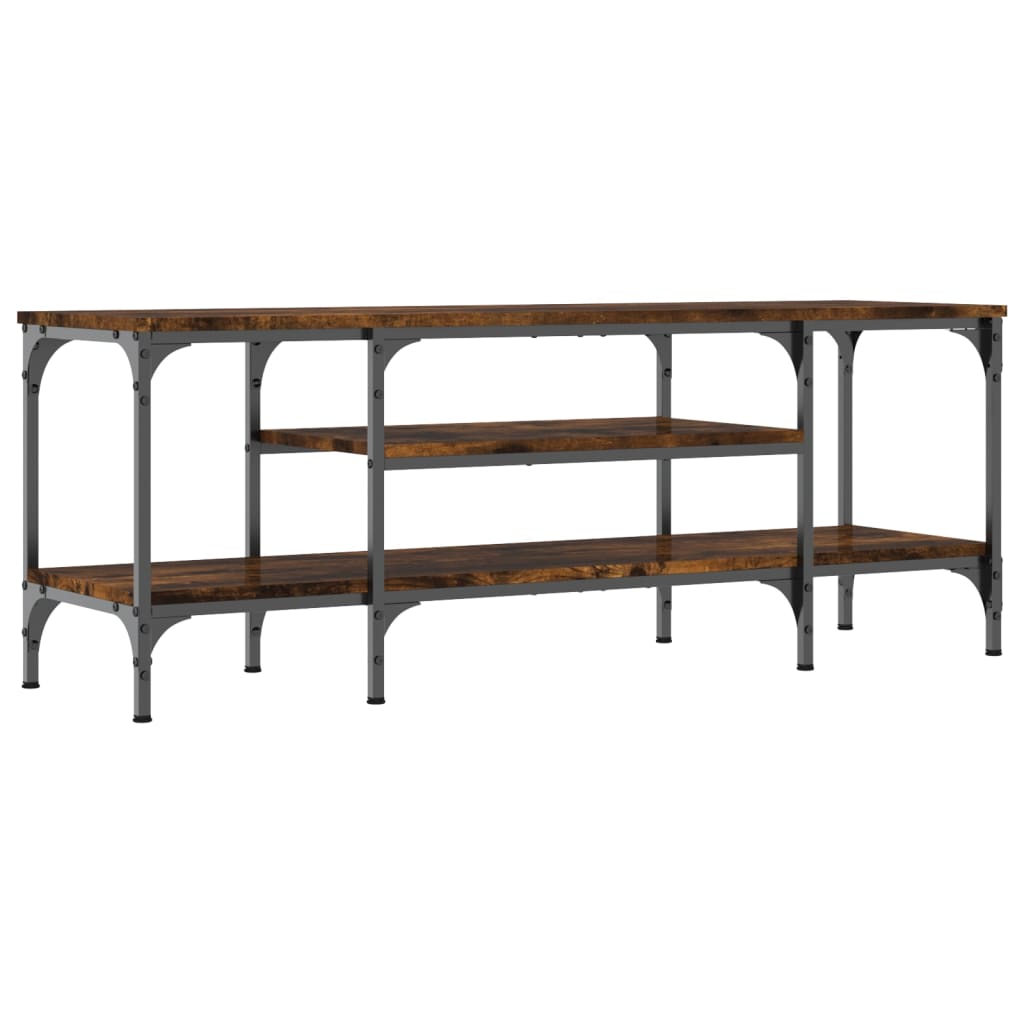 Tv-Meubel Bewerkt Hout En Ijzer Kleur 121 x 35 x 45 cm Gerookt eiken