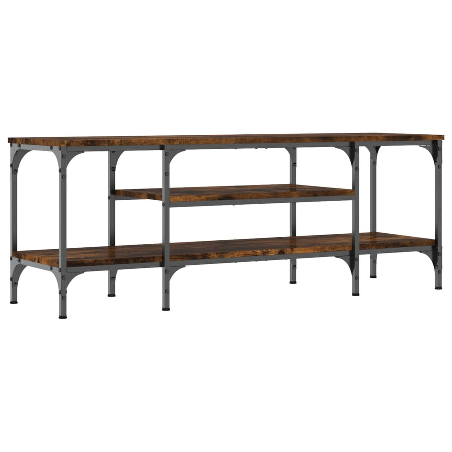 Tv-Meubel Bewerkt Hout En Ijzer Kleur 121 x 35 x 45 cm Gerookt eiken