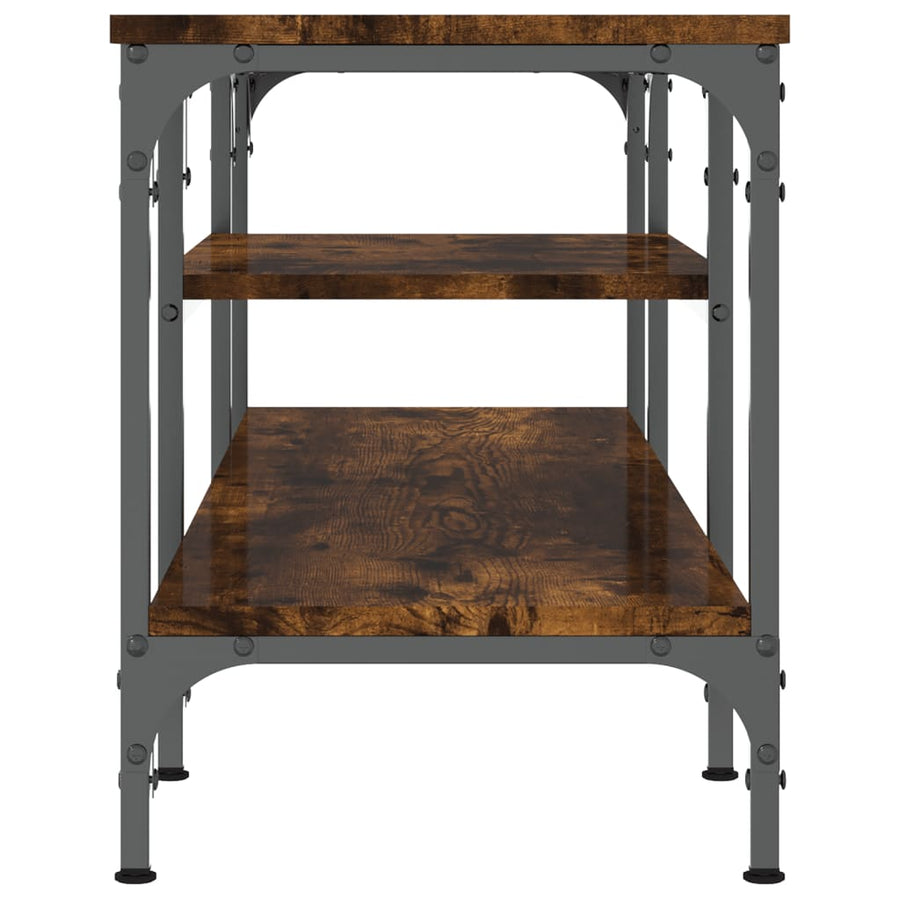 Tv-Meubel Bewerkt Hout En Ijzer Kleur 121 x 35 x 45 cm Gerookt eiken