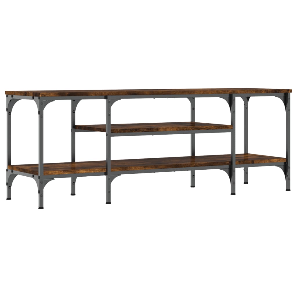Tv-Meubel Bewerkt Hout En Ijzer Kleur 121 x 35 x 45 cm Gerookt eiken