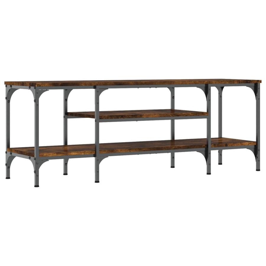 Tv-Meubel Bewerkt Hout En Ijzer Kleur 121 x 35 x 45 cm Gerookt eiken