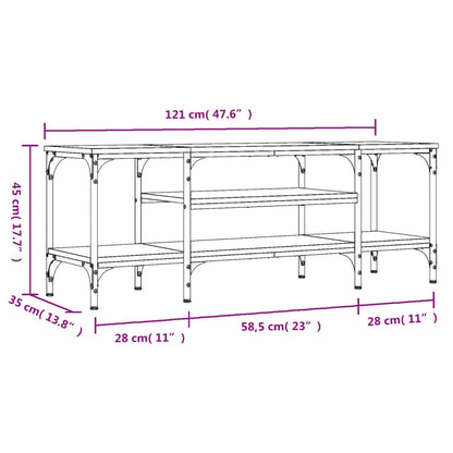 Tv-Meubel Bewerkt Hout En Ijzer Kleur 121 x 35 x 45 cm Gerookt eiken