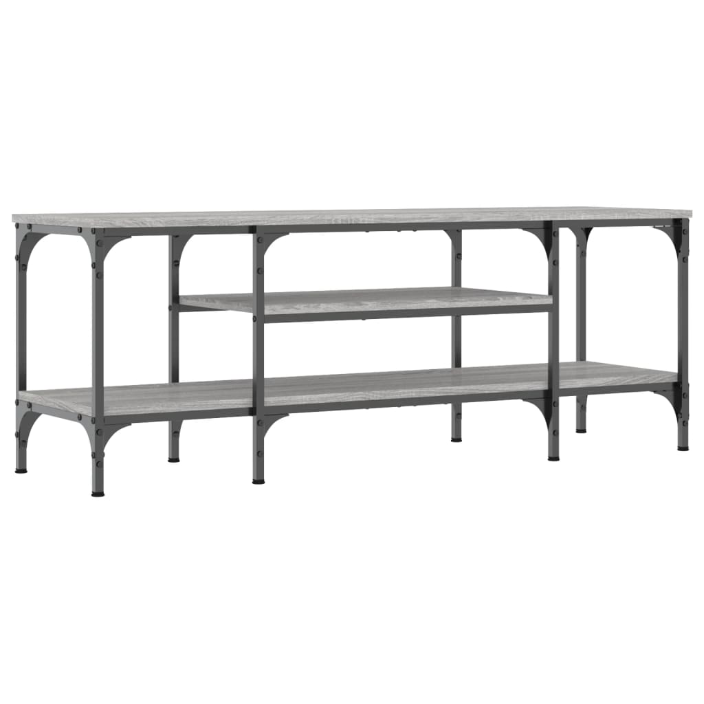 Tv-Meubel Bewerkt Hout En Ijzer Eiken 121 x 35 x 45 cm Grijs sonoma