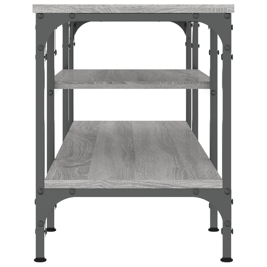Tv-Meubel Bewerkt Hout En Ijzer Eiken 121 x 35 x 45 cm Grijs sonoma