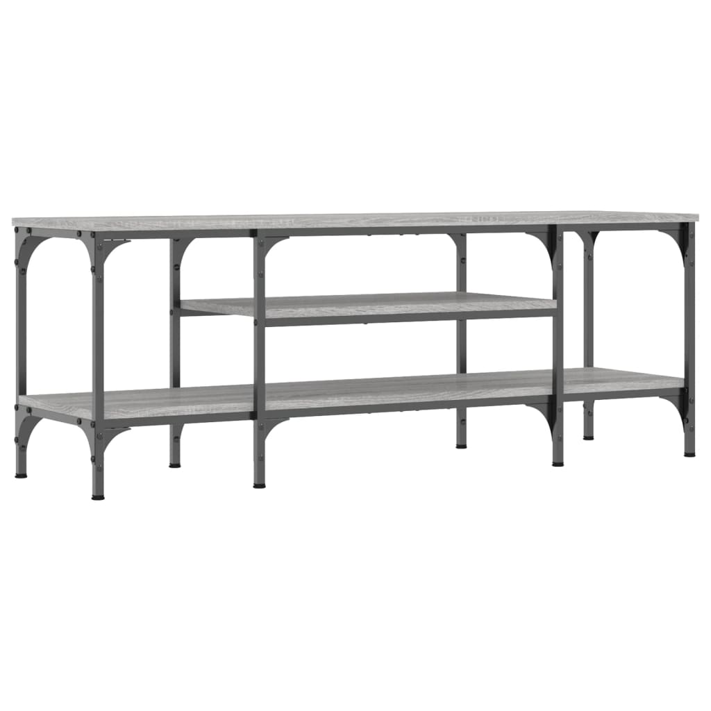 Tv-Meubel Bewerkt Hout En Ijzer Eiken 121 x 35 x 45 cm Grijs sonoma