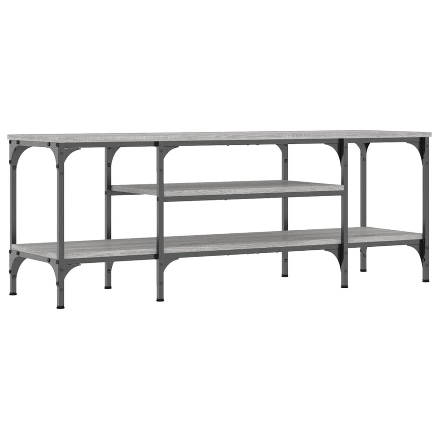 Tv-Meubel Bewerkt Hout En Ijzer Eiken 121 x 35 x 45 cm Grijs sonoma