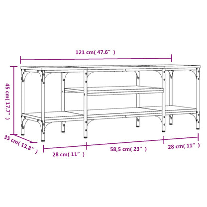 Tv-Meubel Bewerkt Hout En Ijzer Eiken 121 x 35 x 45 cm Grijs sonoma