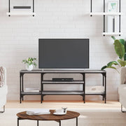 Tv-meubel 121x35x45 cm bewerkt hout ijzer grijs