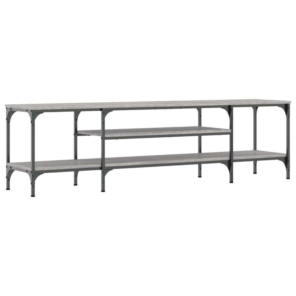 Tv-Meubel Bewerkt Hout En Ijzer Eiken 161 x 35 x 45 cm Grijs sonoma