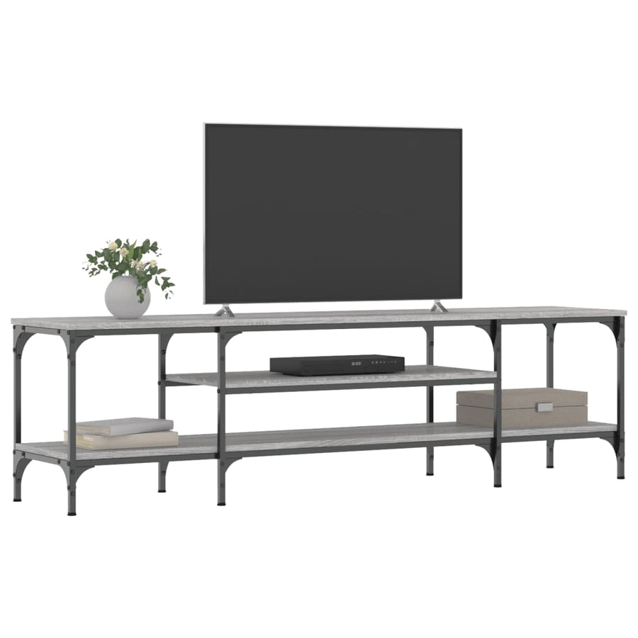 Tv-Meubel Bewerkt Hout En Ijzer Eiken 161 x 35 x 45 cm Grijs sonoma