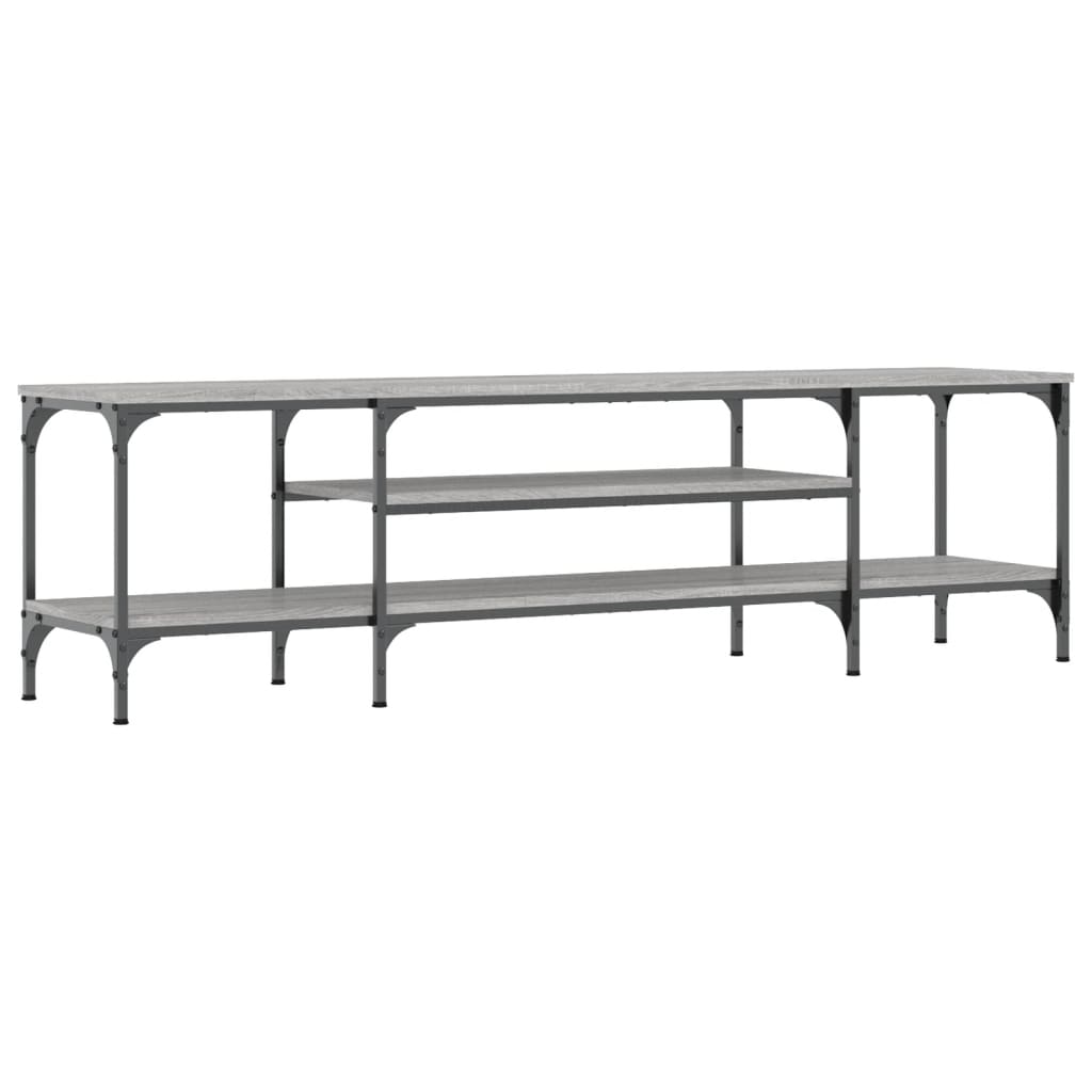 Tv-Meubel Bewerkt Hout En Ijzer Eiken 161 x 35 x 45 cm Grijs sonoma