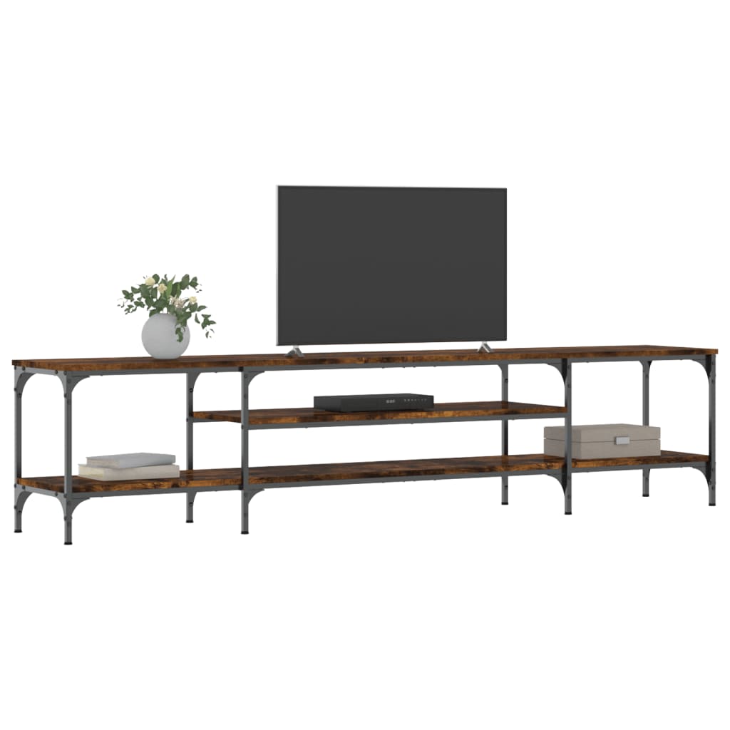 Tv-Meubel Bewerkt Hout En Ijzer Kleur 201 x 35 x 45 cm Gerookt eiken