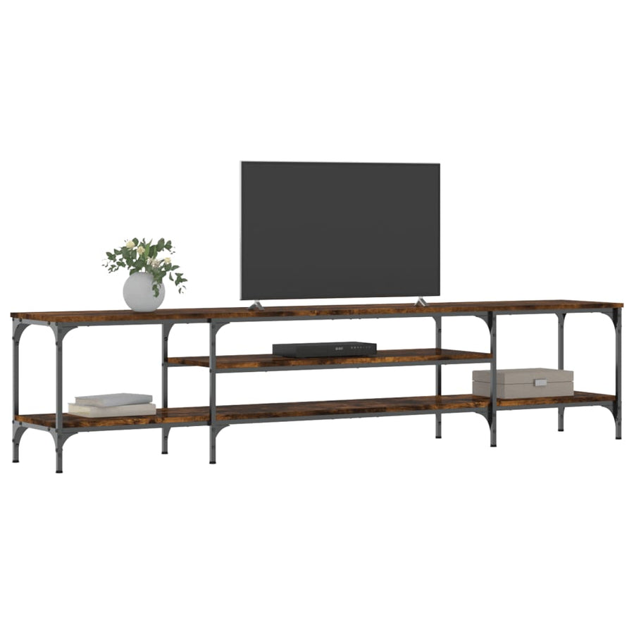Tv-Meubel Bewerkt Hout En Ijzer Kleur 201 x 35 x 45 cm Gerookt eiken