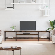 Tv-meubel 201x35x45 cm bewerkt hout ijzer gerookt eiken