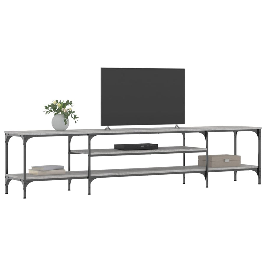 Tv-Meubel Bewerkt Hout En Ijzer Eiken 201 x 35 x 45 cm Grijs sonoma