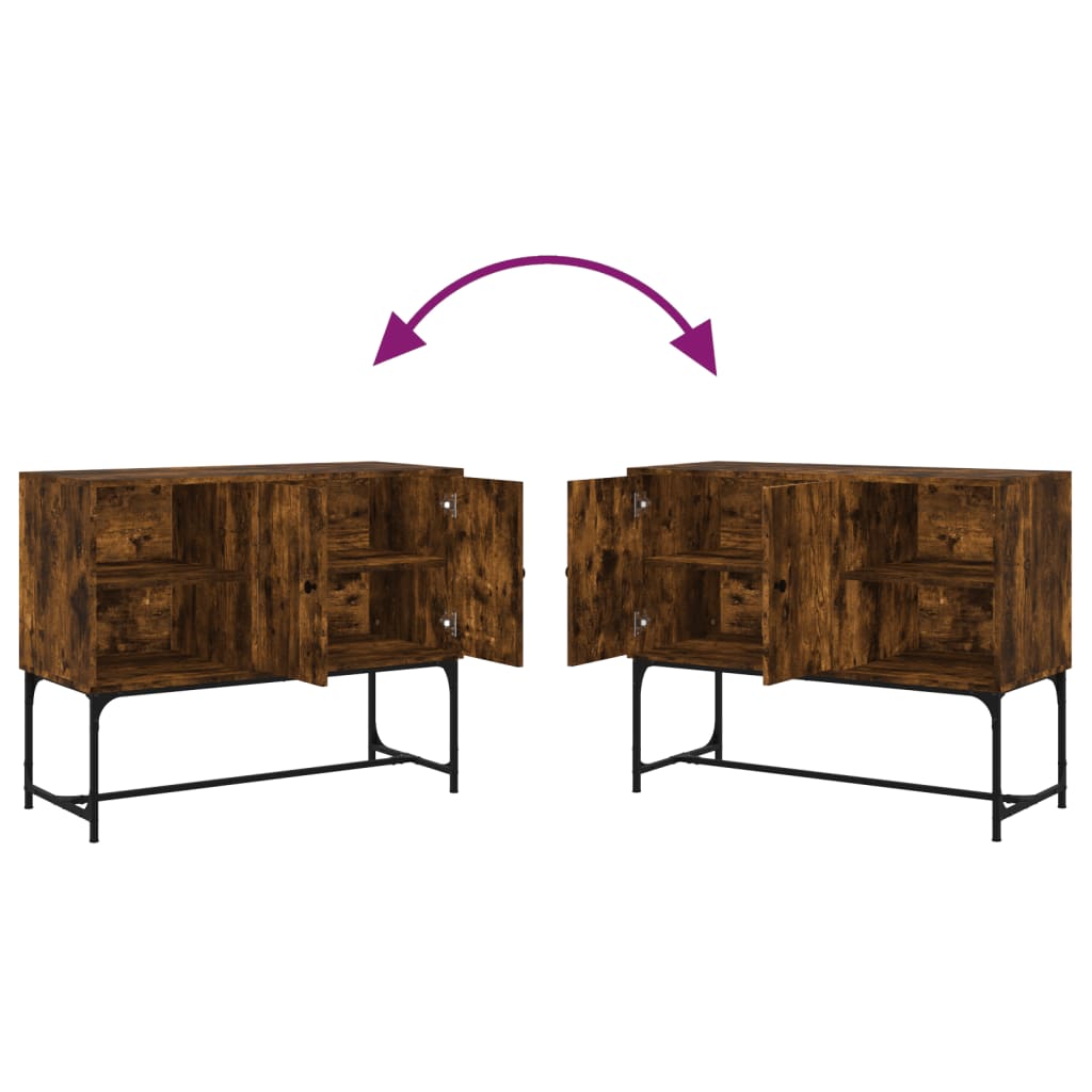 Dressoir 100X40X79,5 Cm Bewerkt Hout Gerookt Eikenkleurig