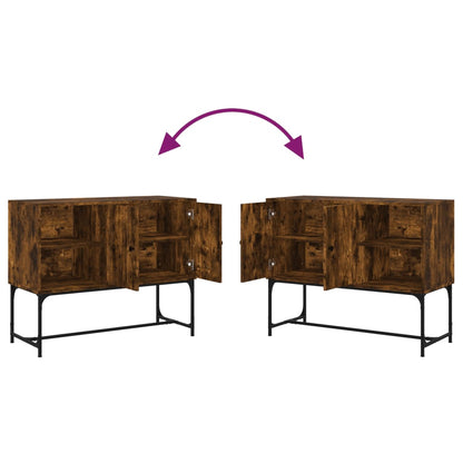 Dressoir 100X40X79,5 Cm Bewerkt Hout Gerookt Eikenkleurig