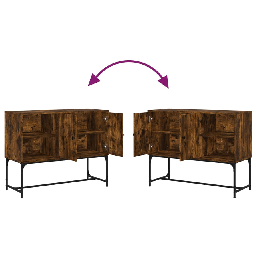 Dressoir 100X40X79,5 Cm Bewerkt Hout Gerookt Eikenkleurig