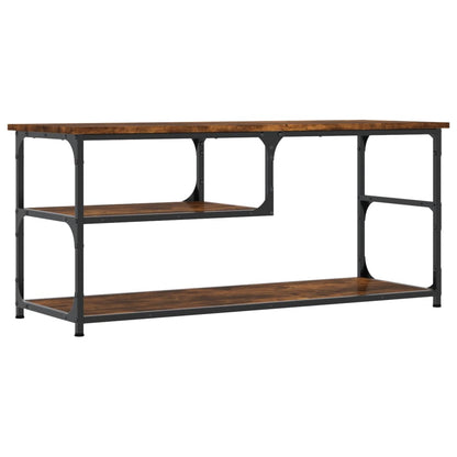 Tv-Meubel 03X38X46,5 Cm Bewerkt Hout Staal Kleur Gerookt eiken