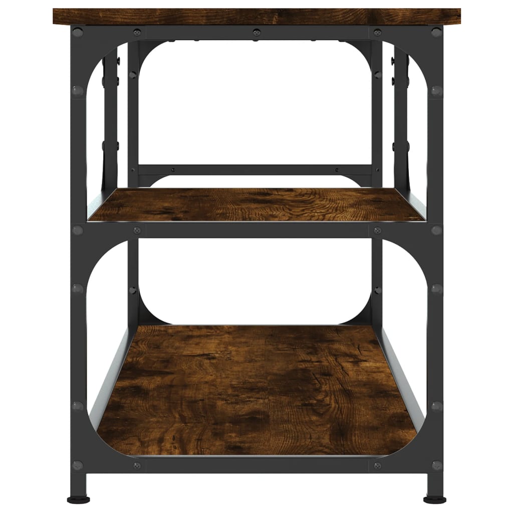 Tv-Meubel 03X38X46,5 Cm Bewerkt Hout Staal Kleur Gerookt eiken