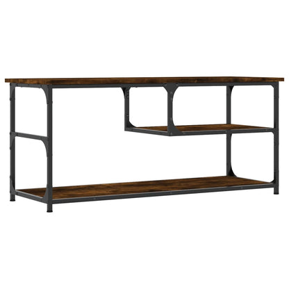 Tv-Meubel 03X38X46,5 Cm Bewerkt Hout Staal Kleur Gerookt eiken