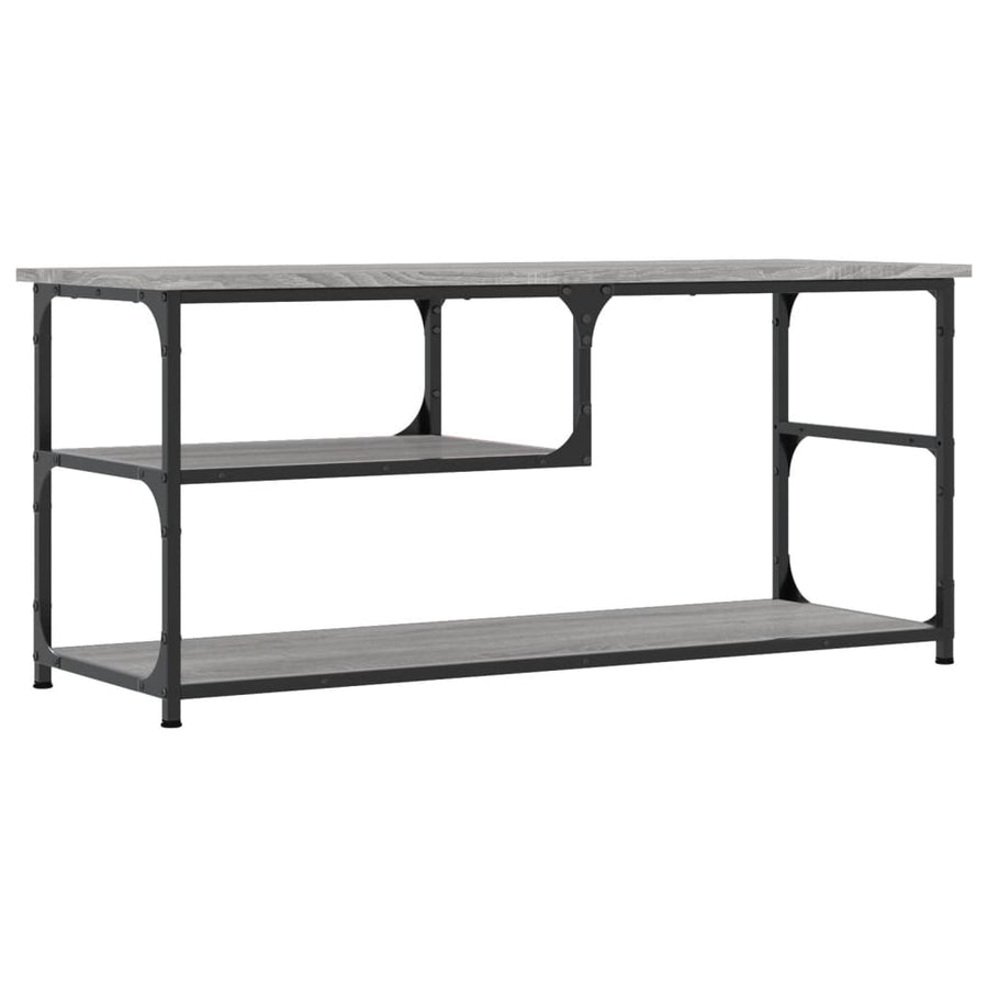 Tv-Meubel 03X38X46,5 Cm En Bewerkt Hout Staal Grijs sonoma