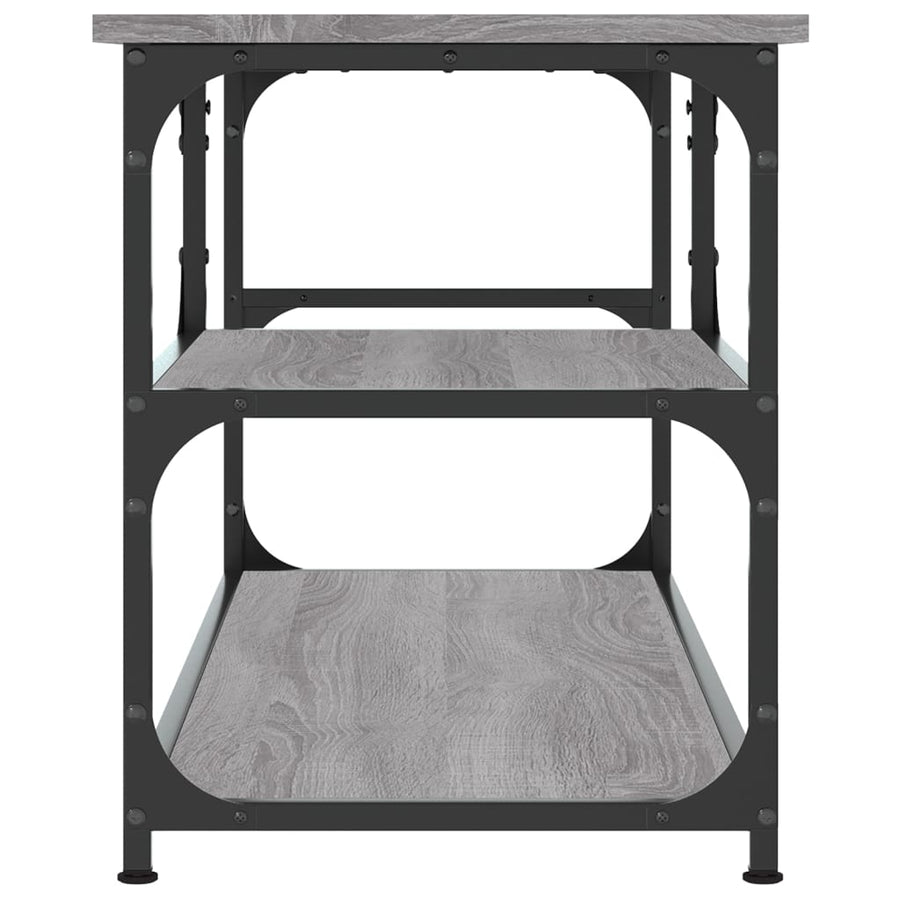 Tv-Meubel 03X38X46,5 Cm En Bewerkt Hout Staal Grijs sonoma