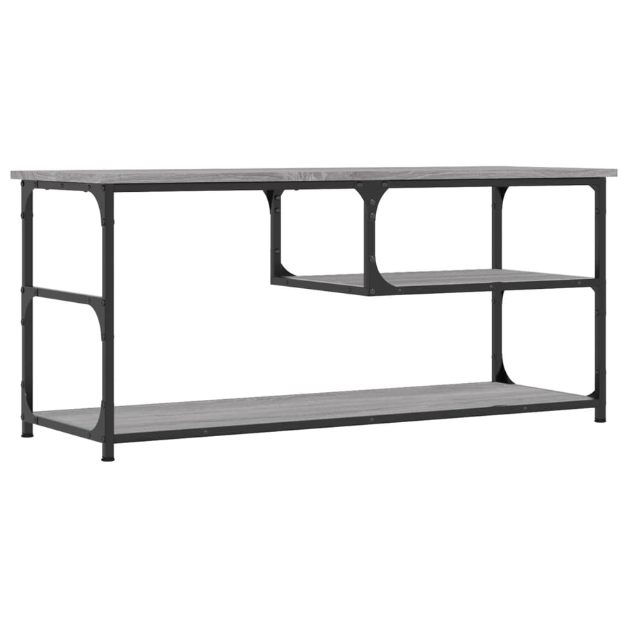 Tv-Meubel 03X38X46,5 Cm En Bewerkt Hout Staal Grijs sonoma