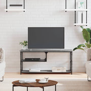 Tv-meubel 103x38x46,5 cm bewerkt hout staal grijs