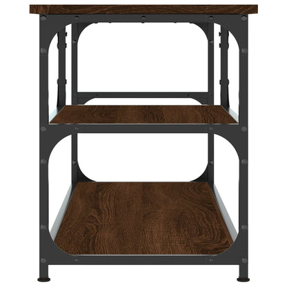 Tv-Meubel 03X38X46,5 Cm Bewerkt Hout Staal Bruin Eikenkleur Bruineiken