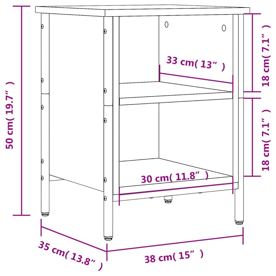 Schoenenkast 38X35X50 Cm Bewerkt Hout Grijs Sonoma Eikenkleurig