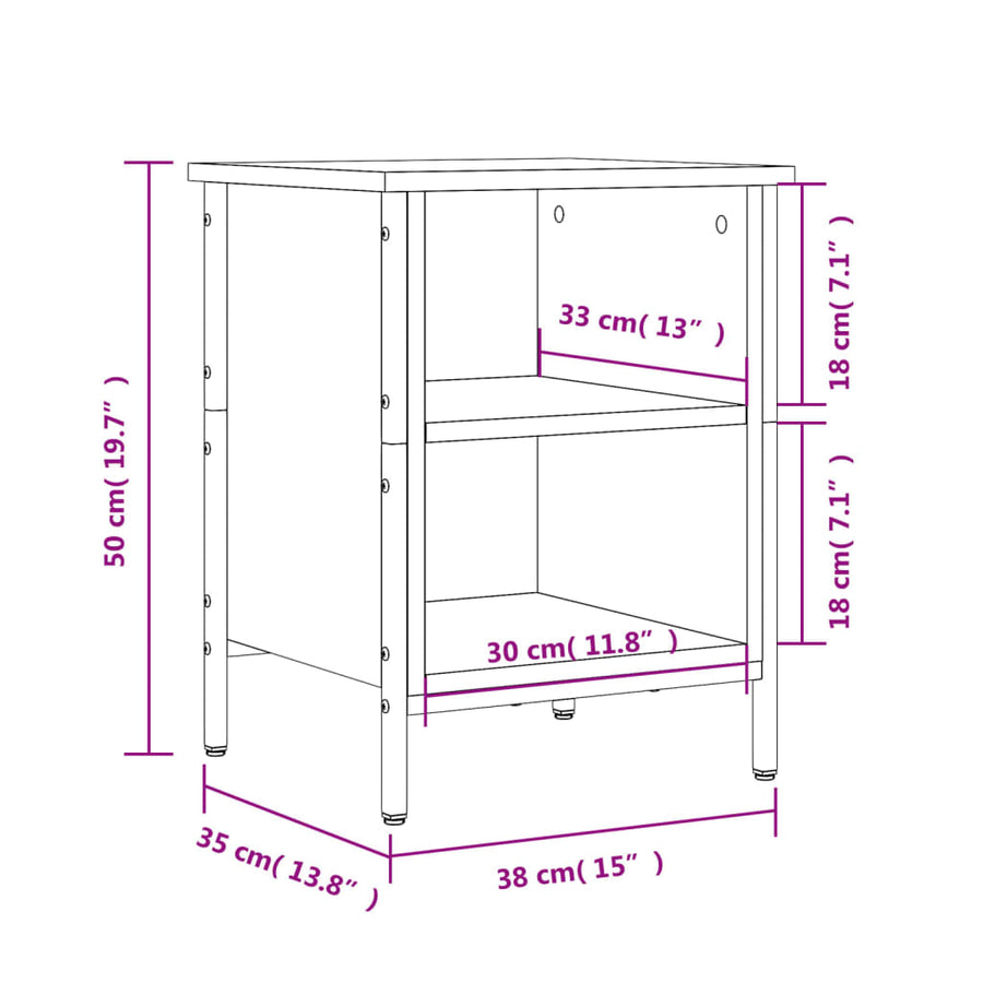 Schoenenkast Bewerkt Hout Bruin Eikenkleur 38 x 35 x 50 cm Bruineiken